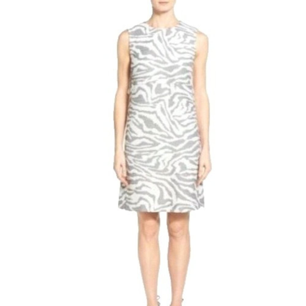 BOSS‎ Hugo Boss Womens Dress Size 10 Wool Blend Zebra Print Sleeveless Timeless